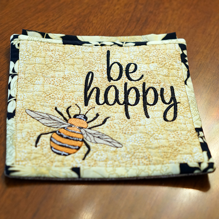 Be Happy Mug Rug