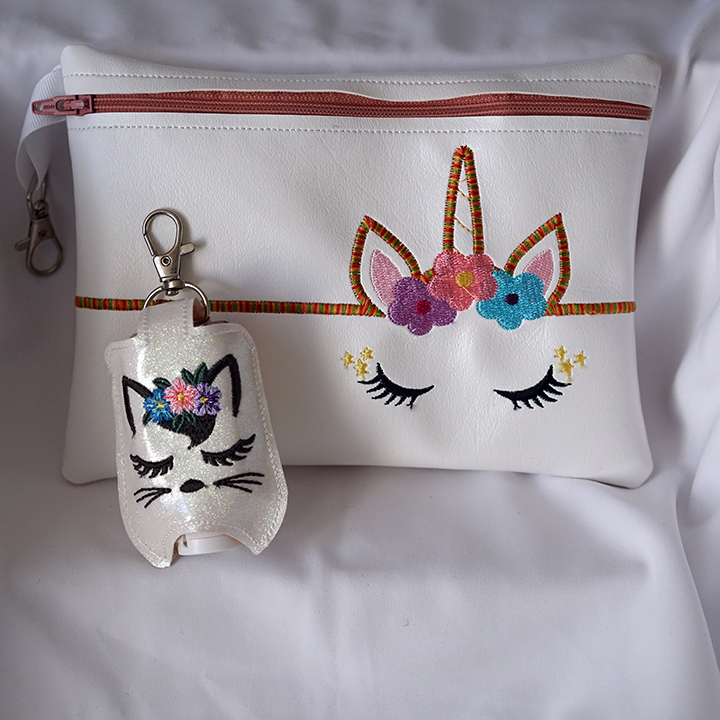 Unicorn purse with hand sanitizer